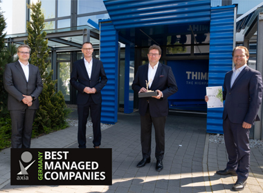 THIMM bekommt den Axia Best Managed Companies Award 2020