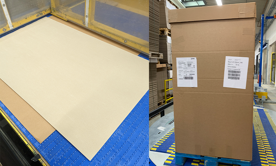 Wellpappeverpackungen in der Produktion